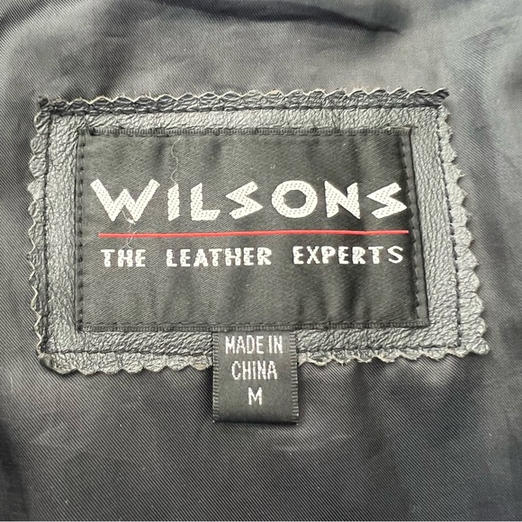 WILSONS Leather Women Black Leather Adjustable Straps Long Sleeves Jacket Sz M - Picture 13 of 16